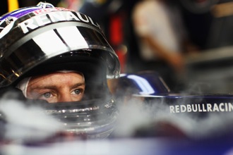 Vettel sat at the Red Bull pitwall during the Abu Dhabi race
