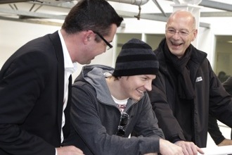 Raikkonen visiting the Lotus factory in Enstone