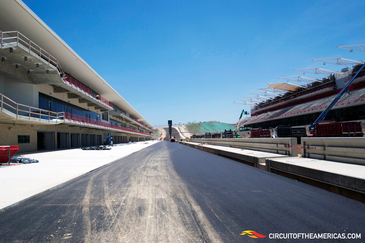 Racing surface going down at 2012 US GP track
