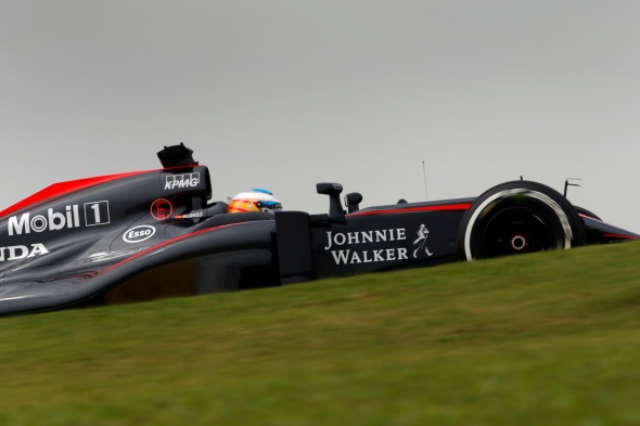 Fernando Alonso on track.